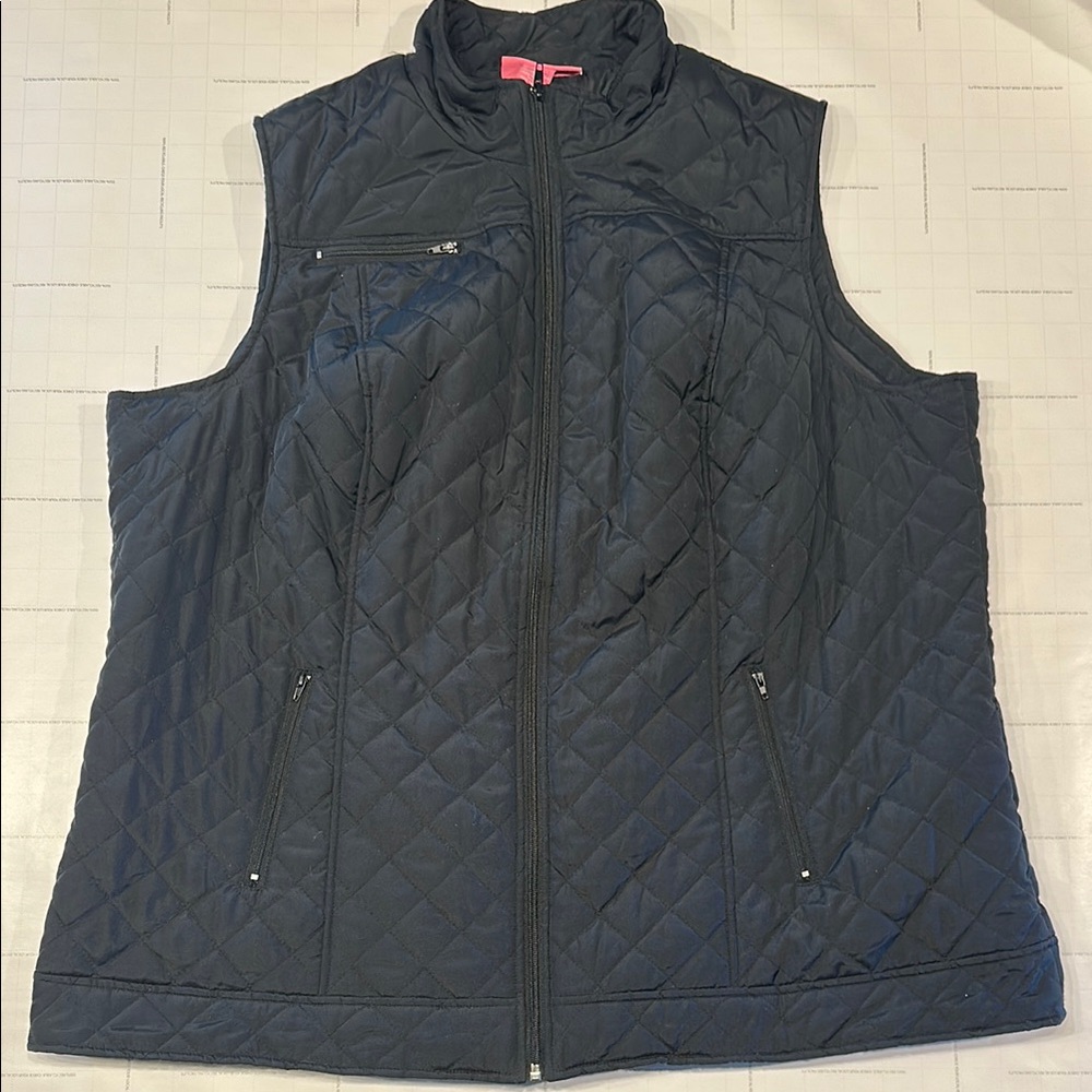 Woman Within Quilted Black Vest